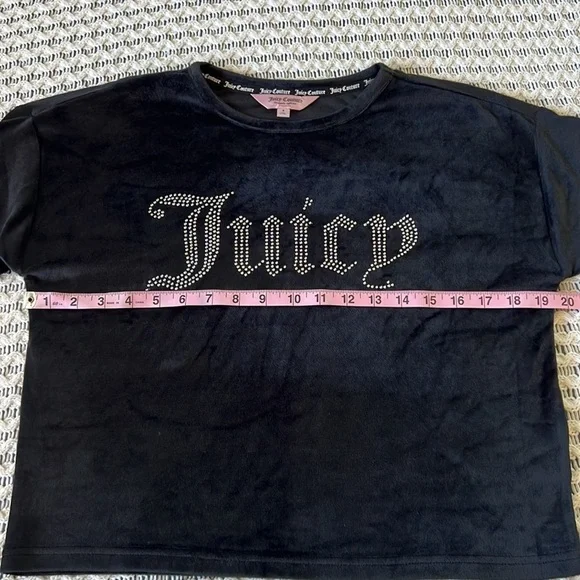 JUICY COUTURE 90s Y2K Inspired Velour Lounge Sleep Set Black | S - Picture 4 of 11